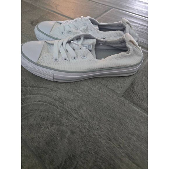 Women's Converse Chuck Taylor All Stars White Gray Textured Scrunch Back Size 6 - Picture 4 of 10